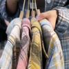 Korean Style Loose Plaid Shirt Women Retro Long Sleeve Blouse Casual Outerwear Spring Autumn