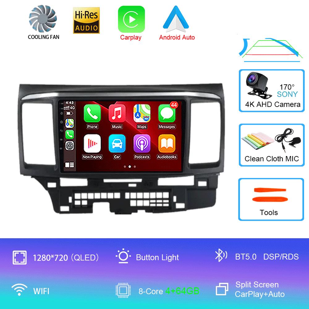 9Inch Android 14 For MITSUBISHI LANCER  10 X 2008 2009 2010 2011 - 2016 Car Radio Stereo Audio GPS Player Carplay Auto Screen