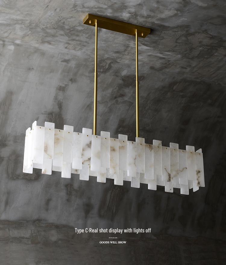 All-Copper Marble Downlight: Modern Minimalist Pendant for Living Room, Bedroom, Dining, or Bar.