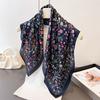 Pastoral Floral Print Square Scarf Imitation Silk Shawl Sun Protection High-end Neck Tie Small Square Scarf Headscarf Women's
