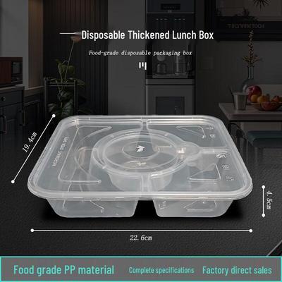 Disposable 3+1 Compartment Transparent Lunch Box
