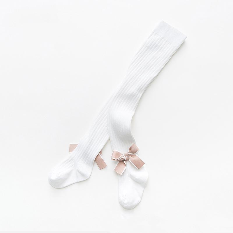 Girls Bowknot Pantyhose Fall Cotton Knit Infant Stocking Sweet Lolita Style Children Pantyhose Baby Autumn Spring Tights 1-10years