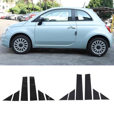 Cubierta de Pilar B C de Fibra de Carbono Negra Mate para Puerta y Ventana para Fiat 500 Abarth 595 2012- Accesorios