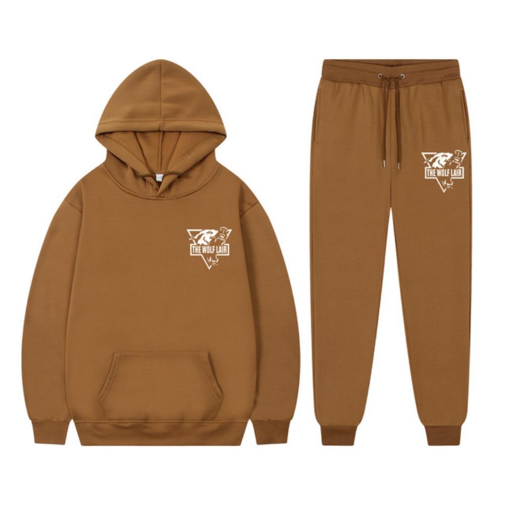 

2022 Весна Осень Мужские Повседневные Спортивные Комплекты Мода THE WOLF LAIR Принт Спортивный Костюм Толстовка Мужская Длинный Рукав Толстовка + Брюки XXXL