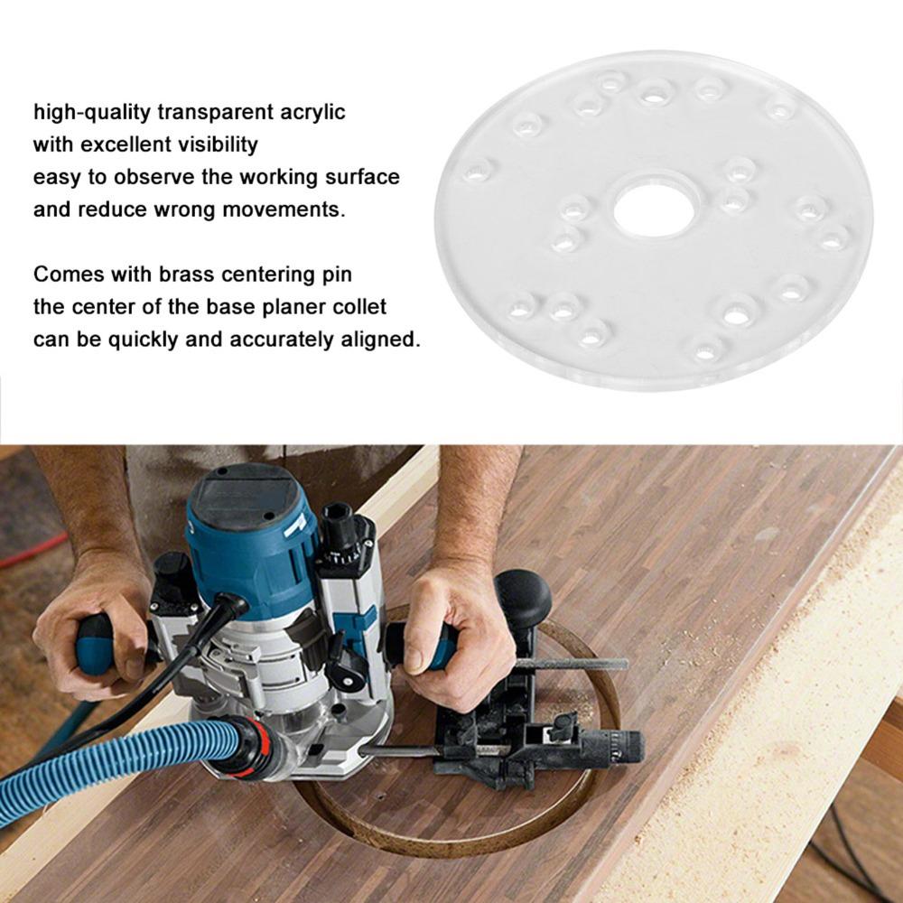 6.5 Inch / 164mm Diameter Universal Router Base Plate 7.5mm Thickness Transparent Acrylic Material Acrylic Router Base