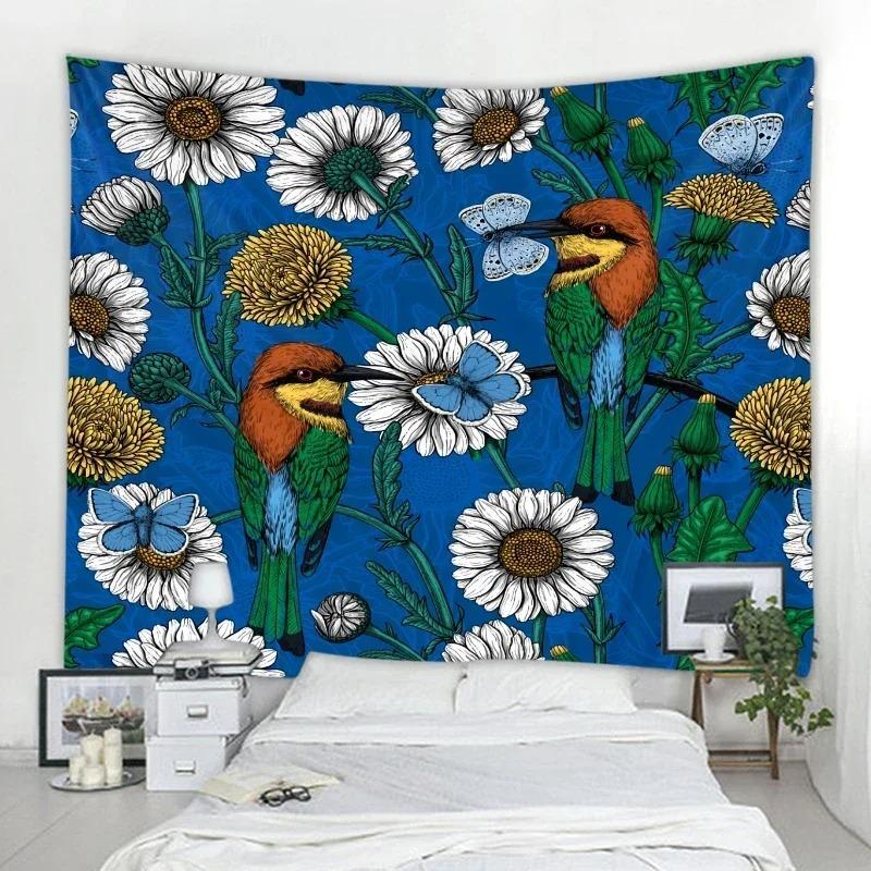 Sunflower Cartoon Wall Decor Tapestry Home Living Room Tapestry