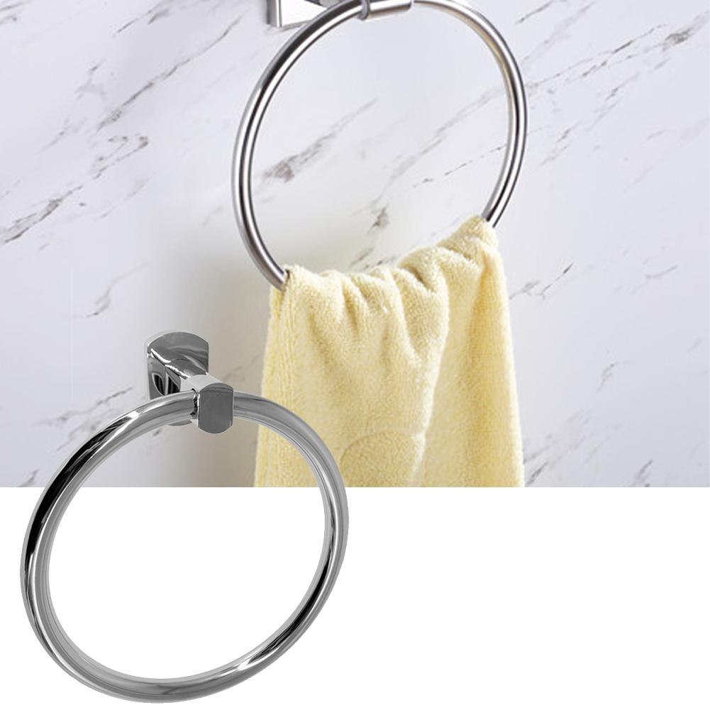 Wall Mounted Towel Ring Stainless Steel Bathroom Round Towel Rack Holders Accessory