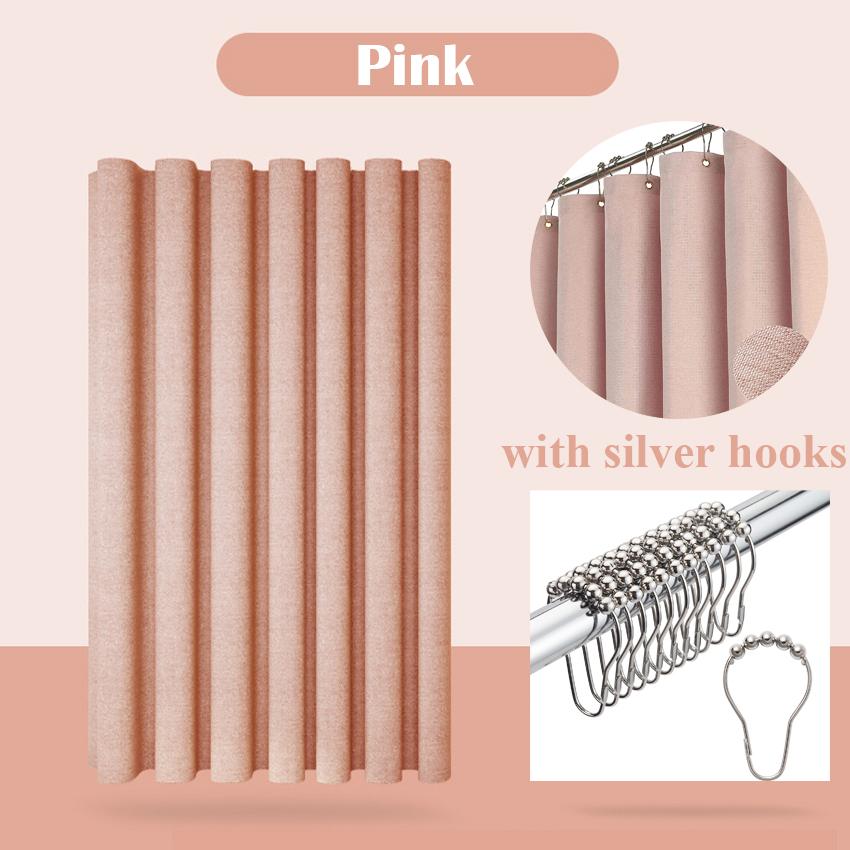 Плотная занавеска для душа с имитацией льна — фото 20