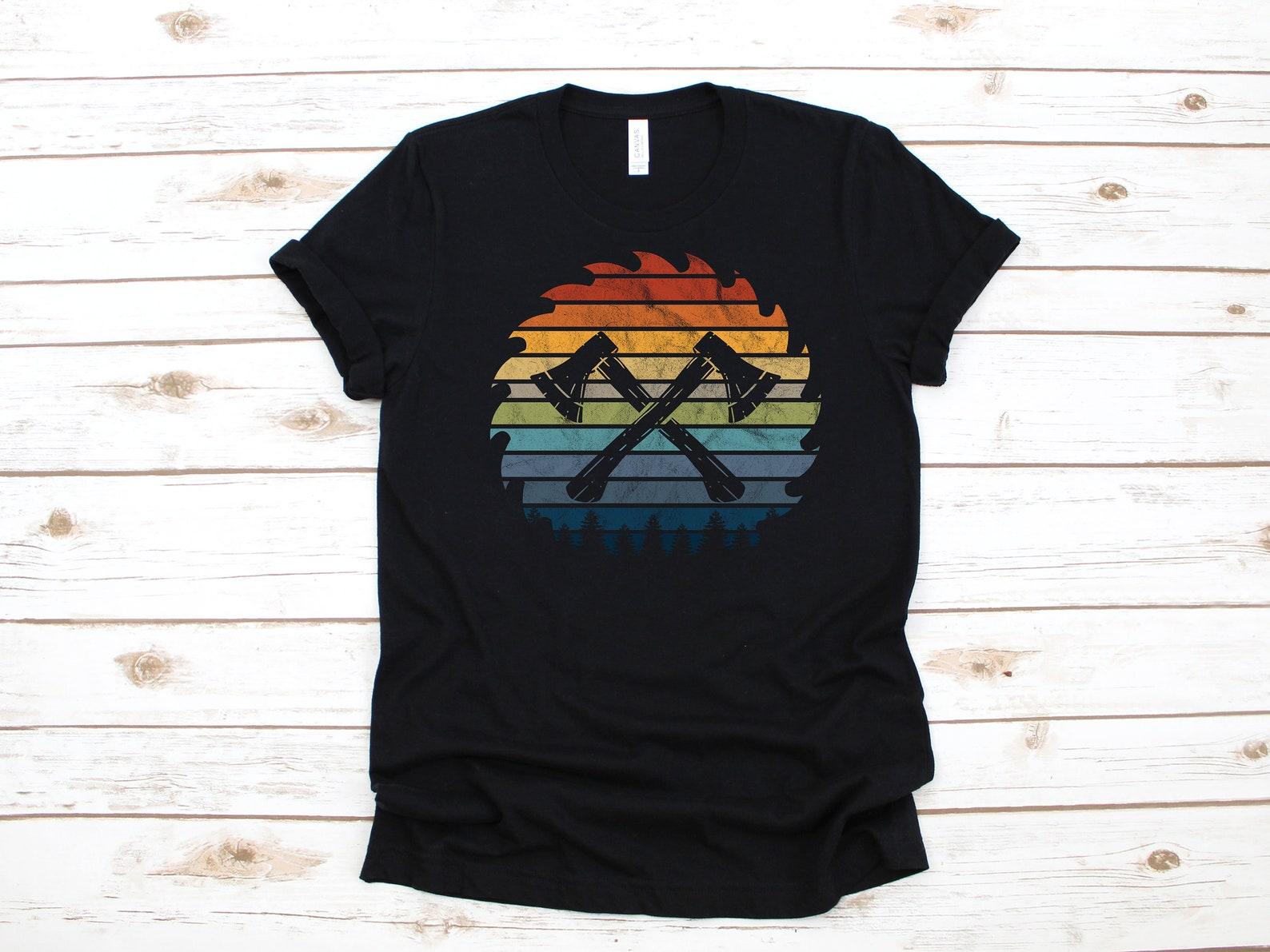 Retro Axe T-Shirt, Lumberjack Gift, Axe Throwing, Ax Tank Top, Axe Thrower, T-shirt, T-shirt,T-shirt, Apparel Gift L