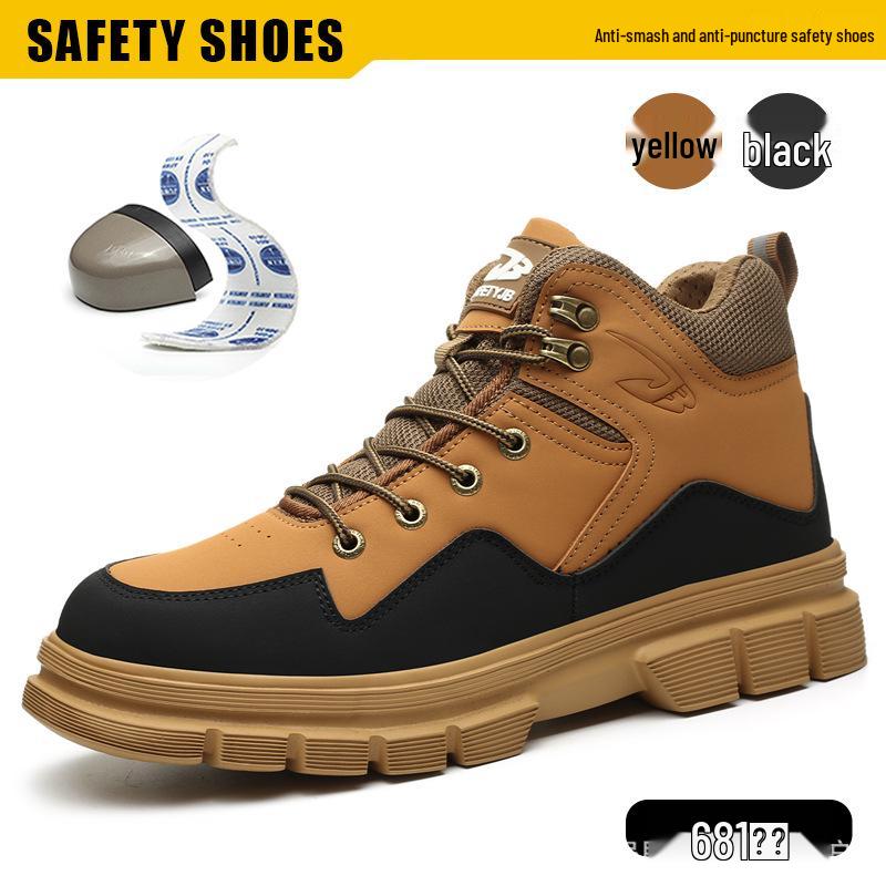 Men's High-Top Waterproof Safety Boots – Anti-Smash, Anti-Puncture, Comfortable for Extended Wear