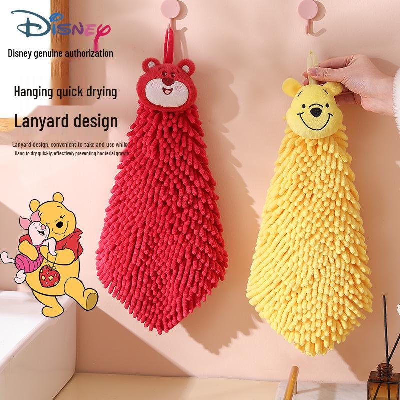 Chenille Cartoon Kids' Quick-Dry Absorbent Hand Towel - Thickened, Hangable for Kitchen & Bathroom.