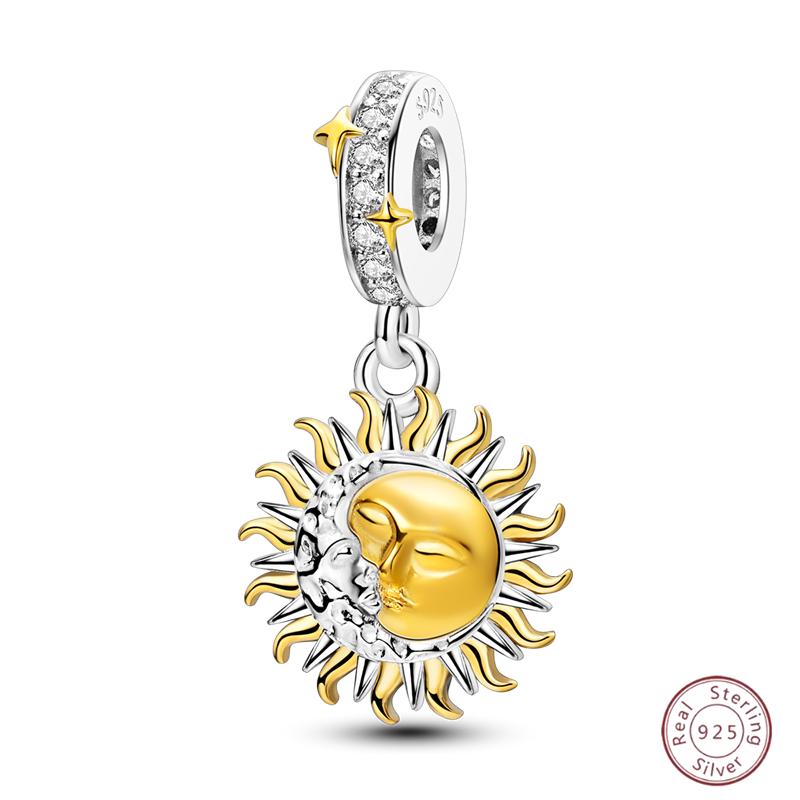 Copper Beaded Pendant Shiny Zirconia Sunflower Flower Original 3Mm Bracelet Women Fine Jewelry