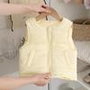 2026 Kids' Autumn/Winter Lightweight Cotton Vest - Unisex Korean Style, Solid Color, Warm Sleeveless Jacket