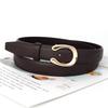 Pu Leather Ladies Belt With C Letter Buckle For Casual And Office Wear