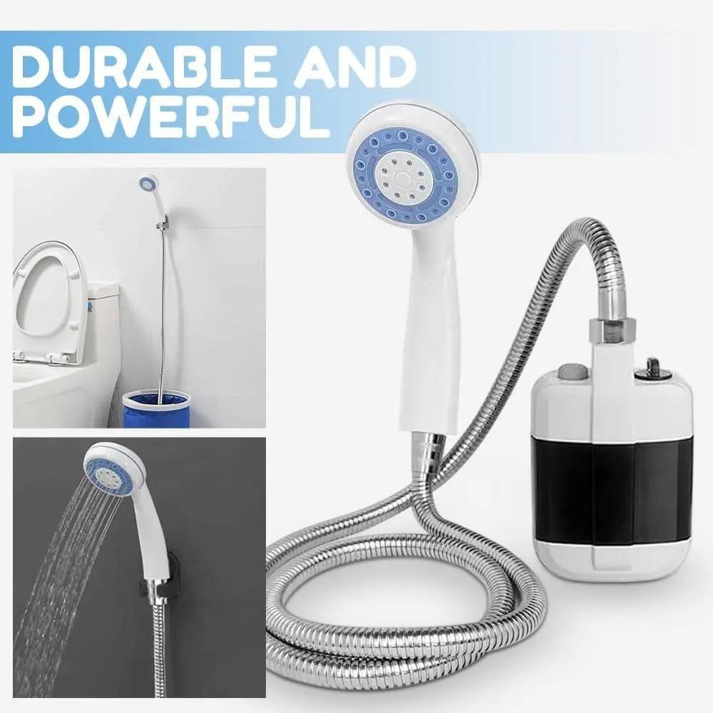 Portable Rechargeable Camping Shower Pump Kit, Outdoor Electric Shower Head for Camping Hiking Beach Swimming, Camping Essentials