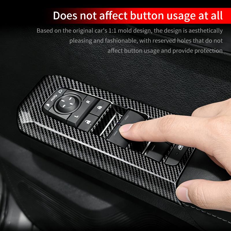 For Toyota Hilux Pickup Truck 2026 2016 Car Window Switch Panel Cover Trim Carbon Fiber Pattern Interior Decoration Accessories