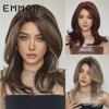 EMMOR Gradient Medium-Long Curly Wig with Side-Parted Flipped French Bangs