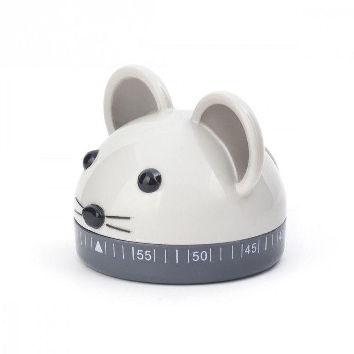 Minuteur de cuisine - original - souris - plastique - gris - mignon