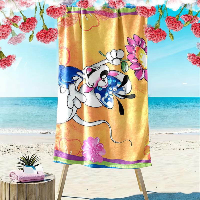 Diddl Print Strandtuch, Großes Weiches Schnelltrocknendes Handtuch für Strand Camping Schwimmen