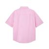 AMI Men's Classic Spring and Autumn Red Heart Embroidered Casual Cotton Solid Color Short Sleeve Shirt On the Chest