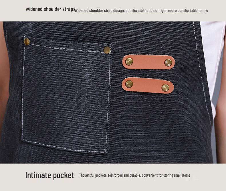 Waterproof Canvas Apron for Baking, Tea Shops, Nail Art, Florists, and Catering with Custom Logo Printing