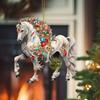 6Pcs Horse Christmas Ornament for Tree 2D Acrylic Hanging Decor Gift for Horse Lovers Elegant Holiday Keepsake Decoration
