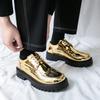 Leather shoes men's platform big head leather shoes spring and autumn new men's shoes foreign trade retro loafers men's carved casual shoes