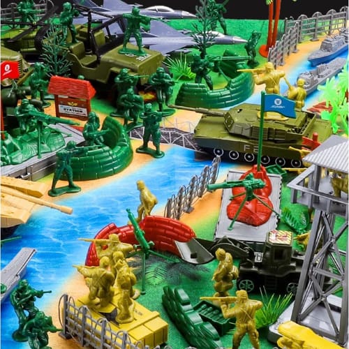 DFsucces 100-Piece Large 3.5cm Soldier Figures, Military Sand Scene Models, Gifts for Boys and Girls, Christmas and Birthdays
