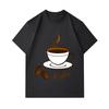 Men's 100% Cotton Crew Neck Short Sleeve T-Shirt, Stylish Coffee Cup Printed Casual Lightweight Tee For Daily Wear, Coffee Beans Pattern Soft Breathab