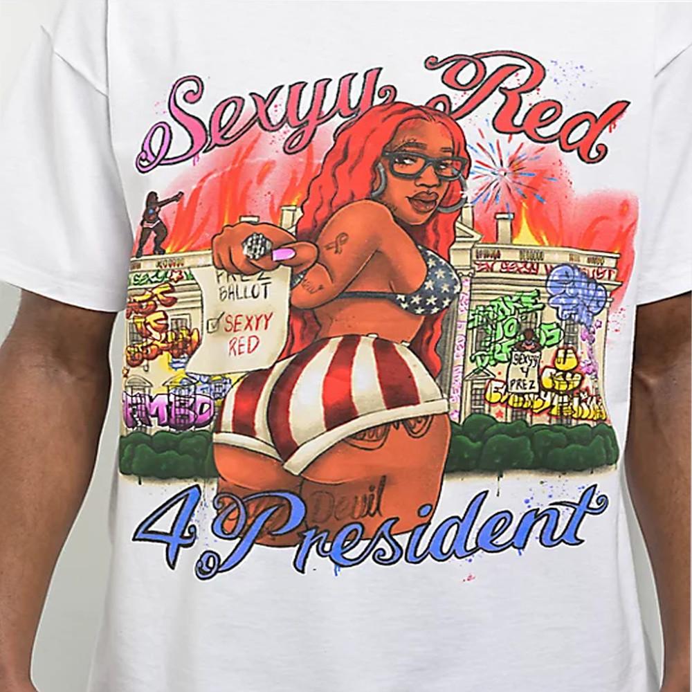 4 president Sexyy Red SHIRT white T-shirt unisex S-5XL 1F2584 Unisex T-Shirt XXXL