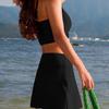 Solid Push Up High Waist Skort Sexy Two Piece Bikini Set Elegant Slimming