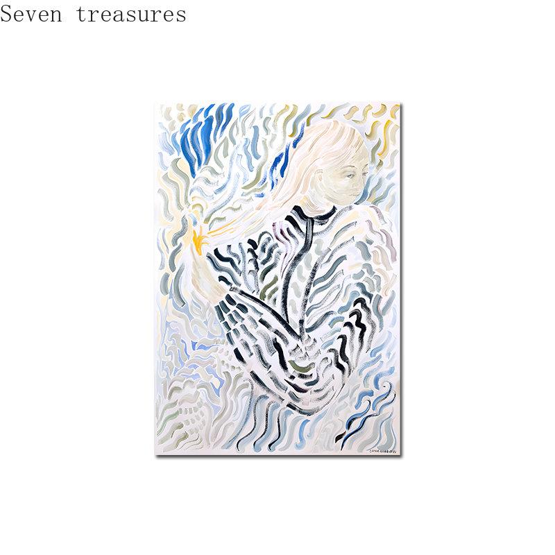 

Nordic Posters and Prints for Living Room, Flower and Leaf Canvas Paintings, Vintage Wall Art, Decor Pictures 21x30cm No Framed