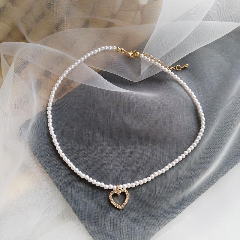 Heart Pendant Necklace for Women Choker Length Love Jewelry