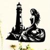 15.7 Inch Lighthouse Seal Female Keeper Metal Wall Art Nautical Line Decor Easy To Hang Beach House Ocean Themed Room