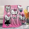 1PC Hello Kitty Cute Print Flannel Blanket, High Quality All Seasons, Home Decor, Warmth and Comfort, Perfect for Christmas Gifts