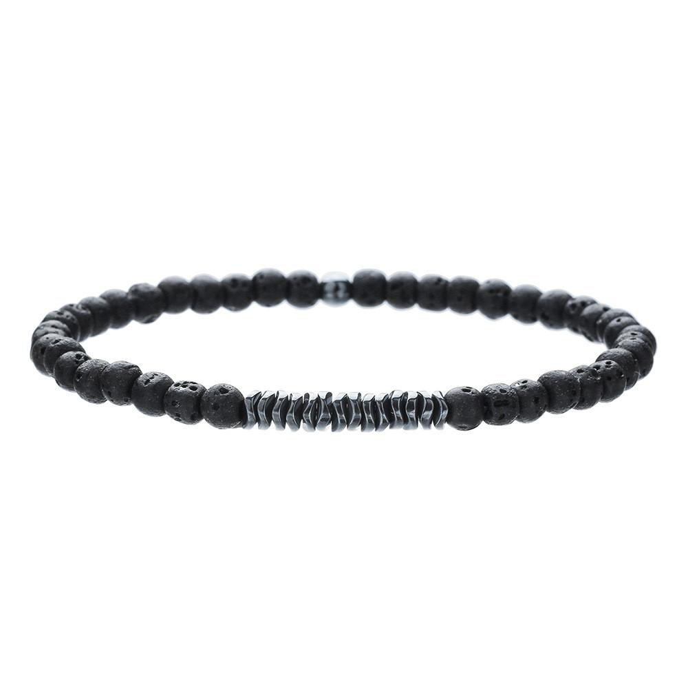Natural Stone Geometric Beaded Bracelet For Men And Women With Elastic Cord For Travel Gifts