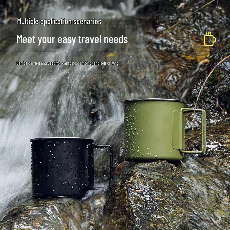 Minna Portable Stainless Steel Folding Camping Cup (2-Pack)