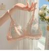 French Sweet Teen Triangle Cup Bra, Summer Ultra-Thin Sexy Wireless Push Up Bra for Small Bust