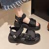 Daddy Sandalen Damen Oberbekleidung Sommer neu trendig mit geformten Aufklebern dicksohlige Muffin Sport Strand Schuhe Damen