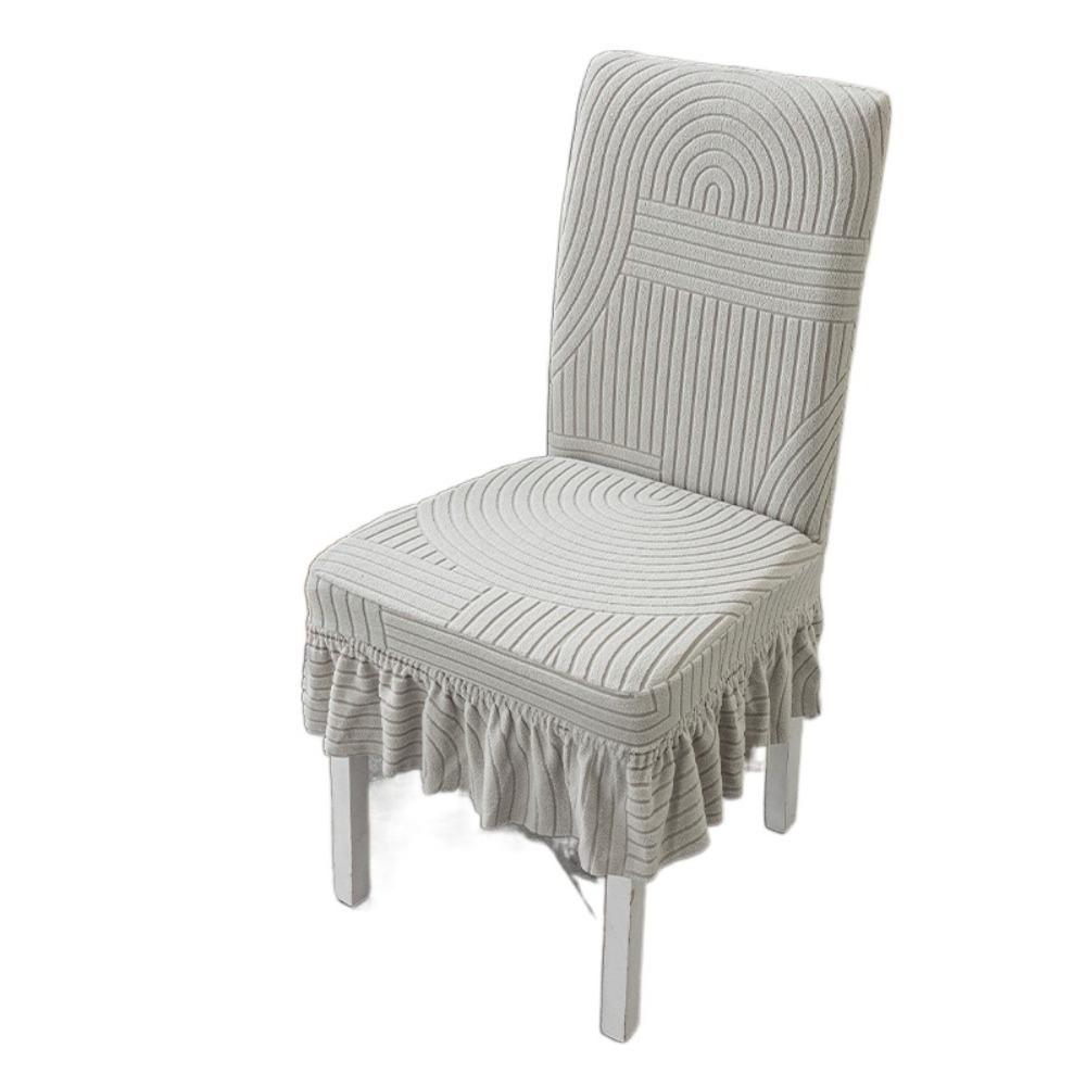 W/ Skirt Backrest Cover Elastic Jacquard Seat  Stool Cover Stretchy Dining Chair Cover  Kitchen
