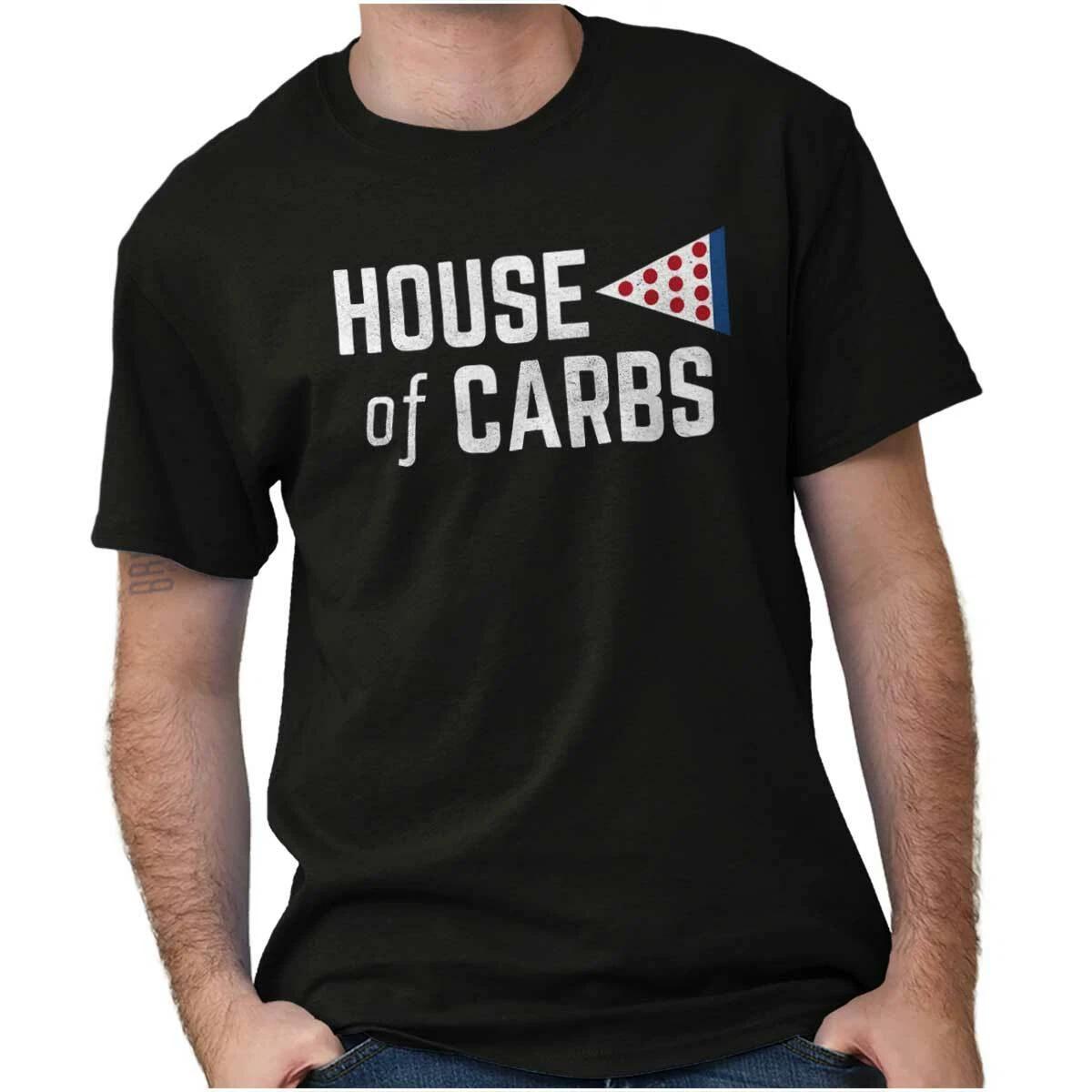 House of Carbs Funny Pizza Lover Foodie Gift Womens or Mens Crewneck T Shirt Tee S