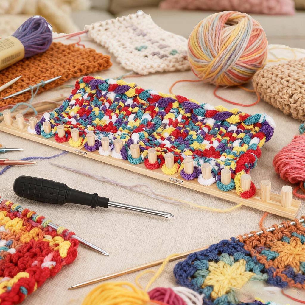 Loose-knit blanket loom Splicable knitting machine Chunky Knitting Blanket Loom for blankets Afghan blankets shawls and roving
