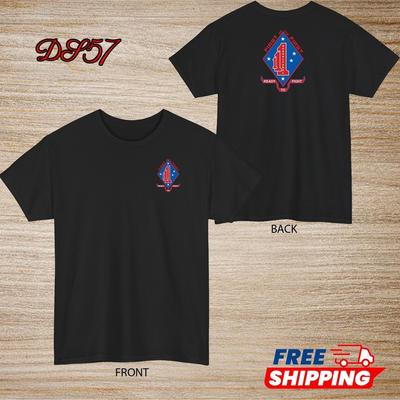 1. Bataillon Marine-Regiment USMC T-Shirt Logo S bis 5XL Hergestellt in den USA Unisex T-Shirt