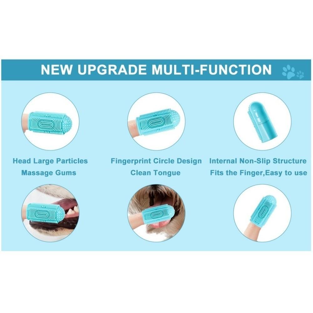 4pcs/set Silicone Pet Finger Cots Colorful Soft Dog Finger Toothbrush Comfortable Bite Resistant Pet Toothbrushes