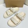 Fashion Open Toe Casual Woman Summer Shoes Designer Brand Metal Buckle Decoration Pu Leather White 2025 Beach Flat Sandals for Lady