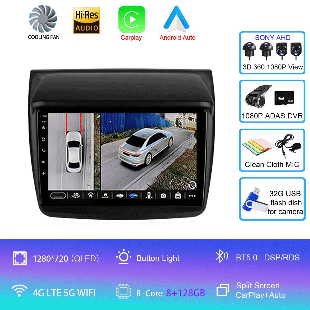 Car Radio Android 14 Carplay For Mitsubishi Pajero Sport 2 L200 Triton 2008 - 2016 Navigation Multimedia Player Stereo WiFi+4G