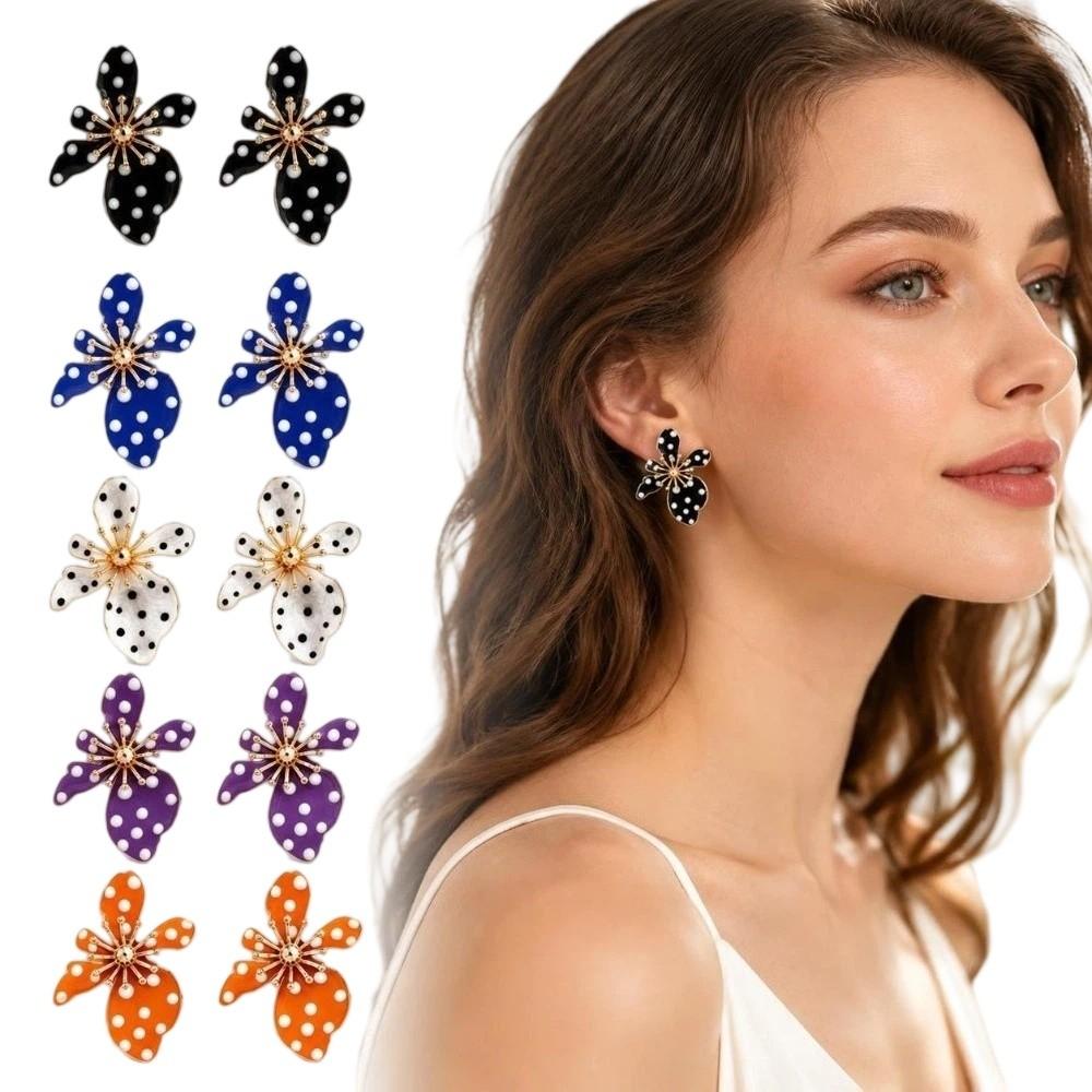 Irregular Shap Large Flower Earrings Wedding French Earrings Fashion Outfit