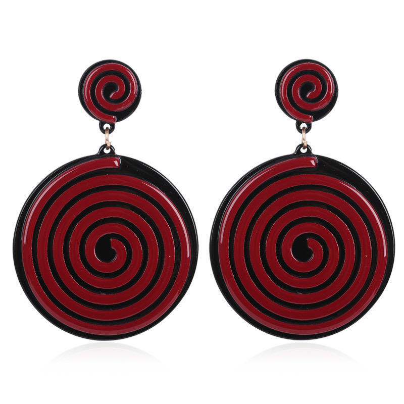 Акриловые серьги-пончики Серьги Ретро Модные Серьги Аксессуары красный