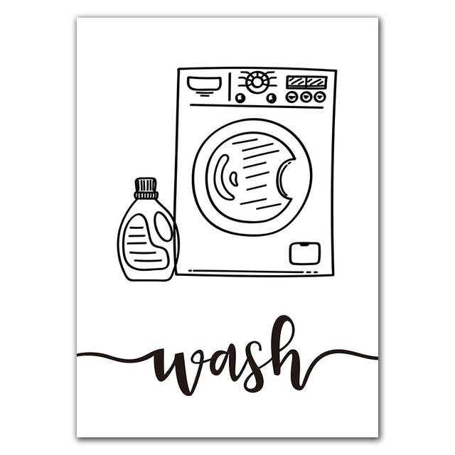 Ghid de diagramă cu proceduri de spălătorie, artă pe perete, imprimeuri pe pânză, decor pentru spălătorie, diagramă de spălătorie, afiș, pictură artistică, imagine Cuadros