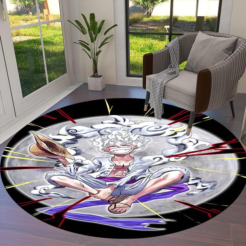 Luffy D Round Area Rug Carpet Rug For Living Room Bedroom Sofa Playroom Decor Nonslip Floor Mat